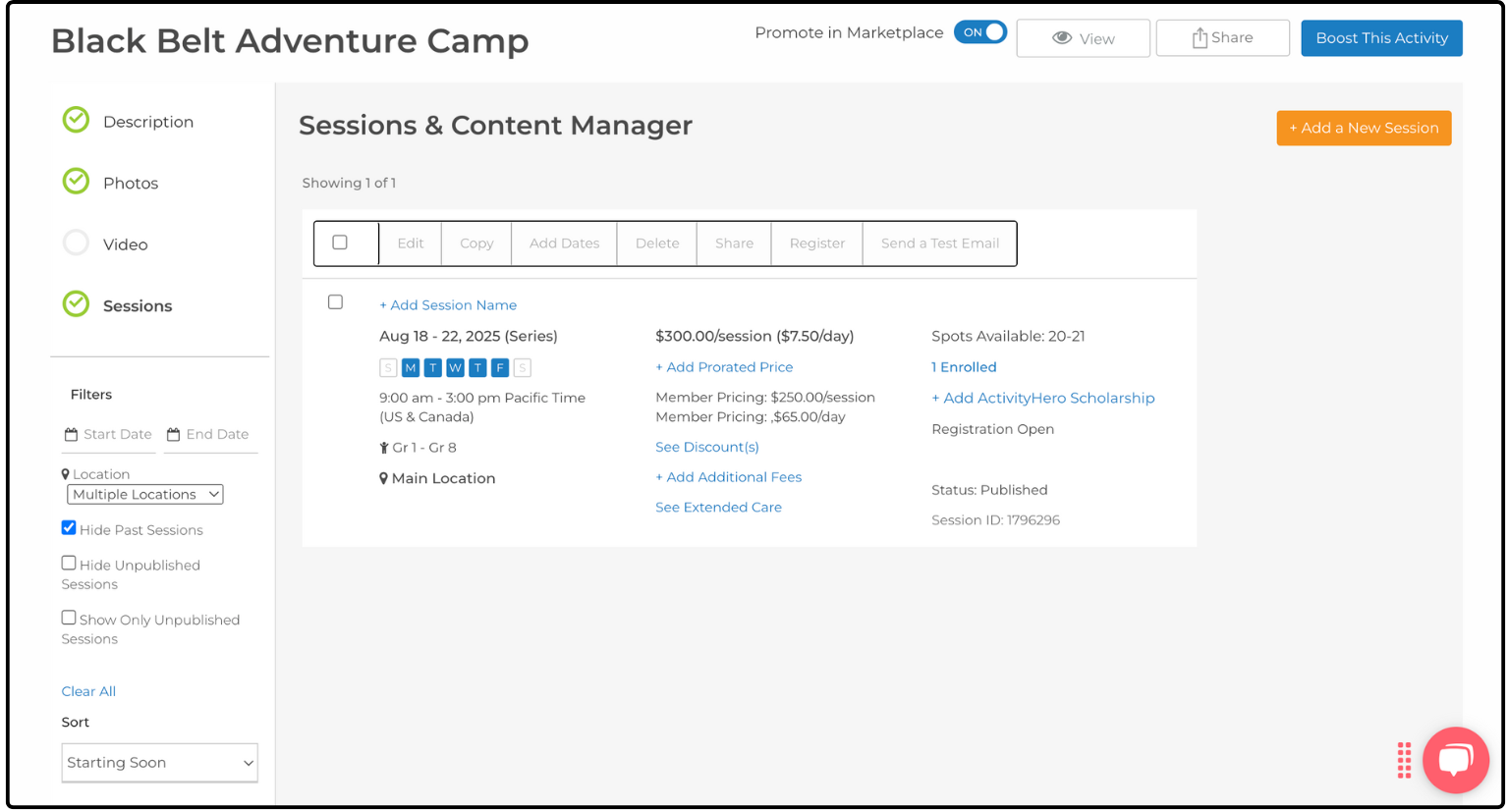 Getting Started Guide for Activity Providers
